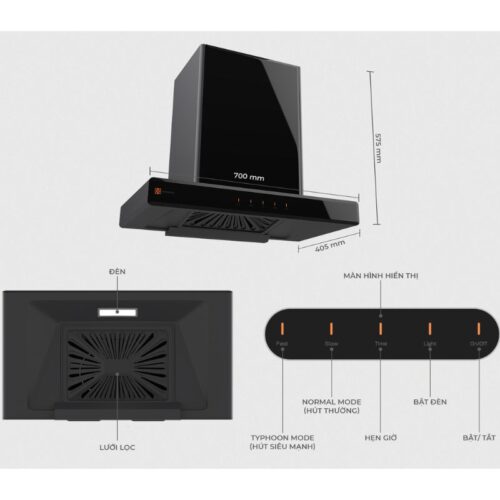 Chi tiết máy hút mùi Hawonkoo HRH-702
