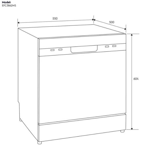 Kích thước máy rửa chén Electrolux EFC3862MS