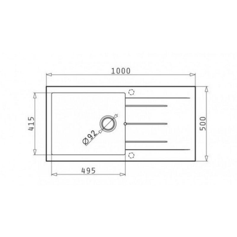 Chậu Rửa Bosch HMH.079814111 PYRAGRANITE ALAZIA (100X50) 1B 1D 4 Kích thước Chậu Rửa Bosch HMH.079814111